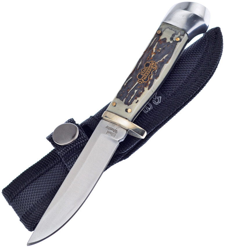 Frost Cutlery Fixed Blade Stag Bone Resin Handle Skinner Fixed Blade 600SBR