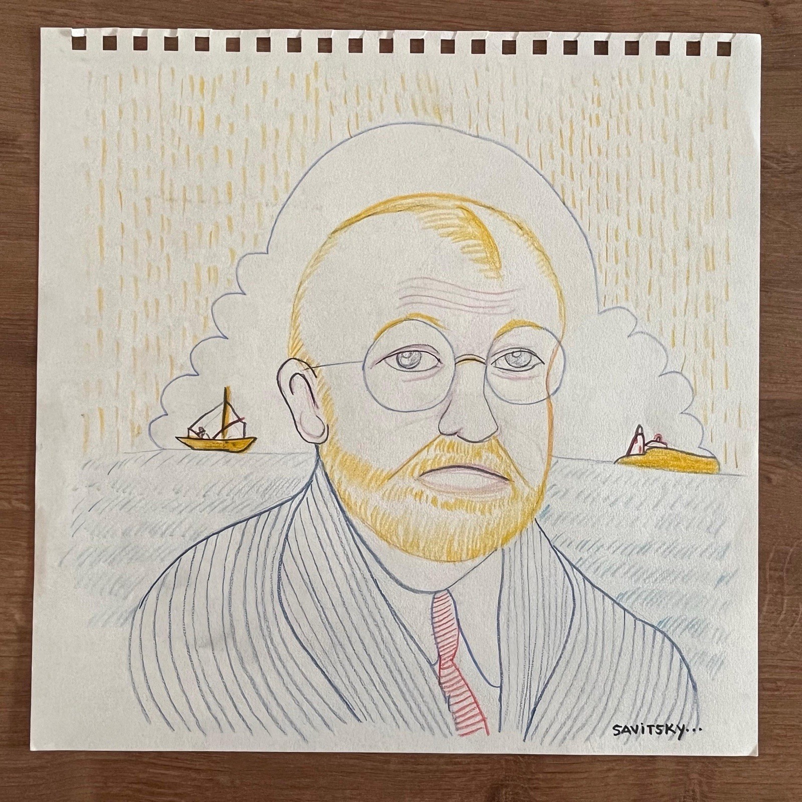 John Savitsky  Drawing on paper (Handmade) signed and stamped