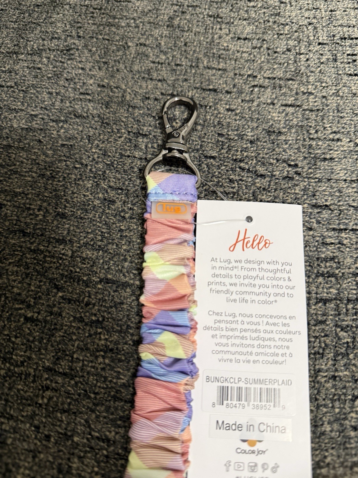 Lug Bungee Key Clip Summer Plaid