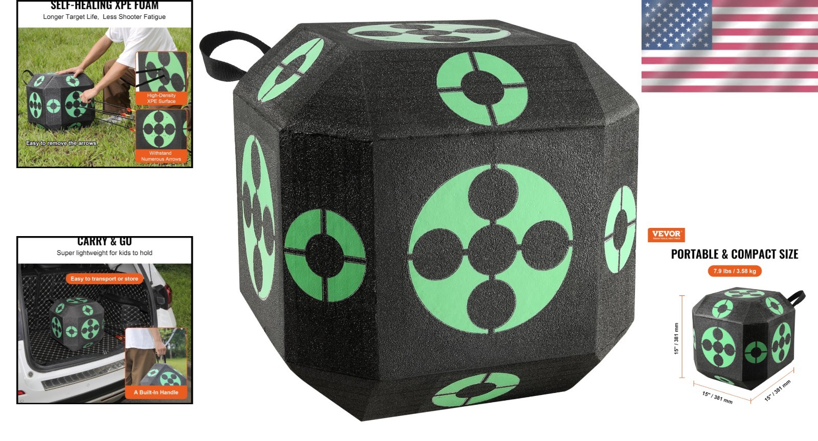 Self-Healing Foam Archery Target Block, Easy Arrow Removal