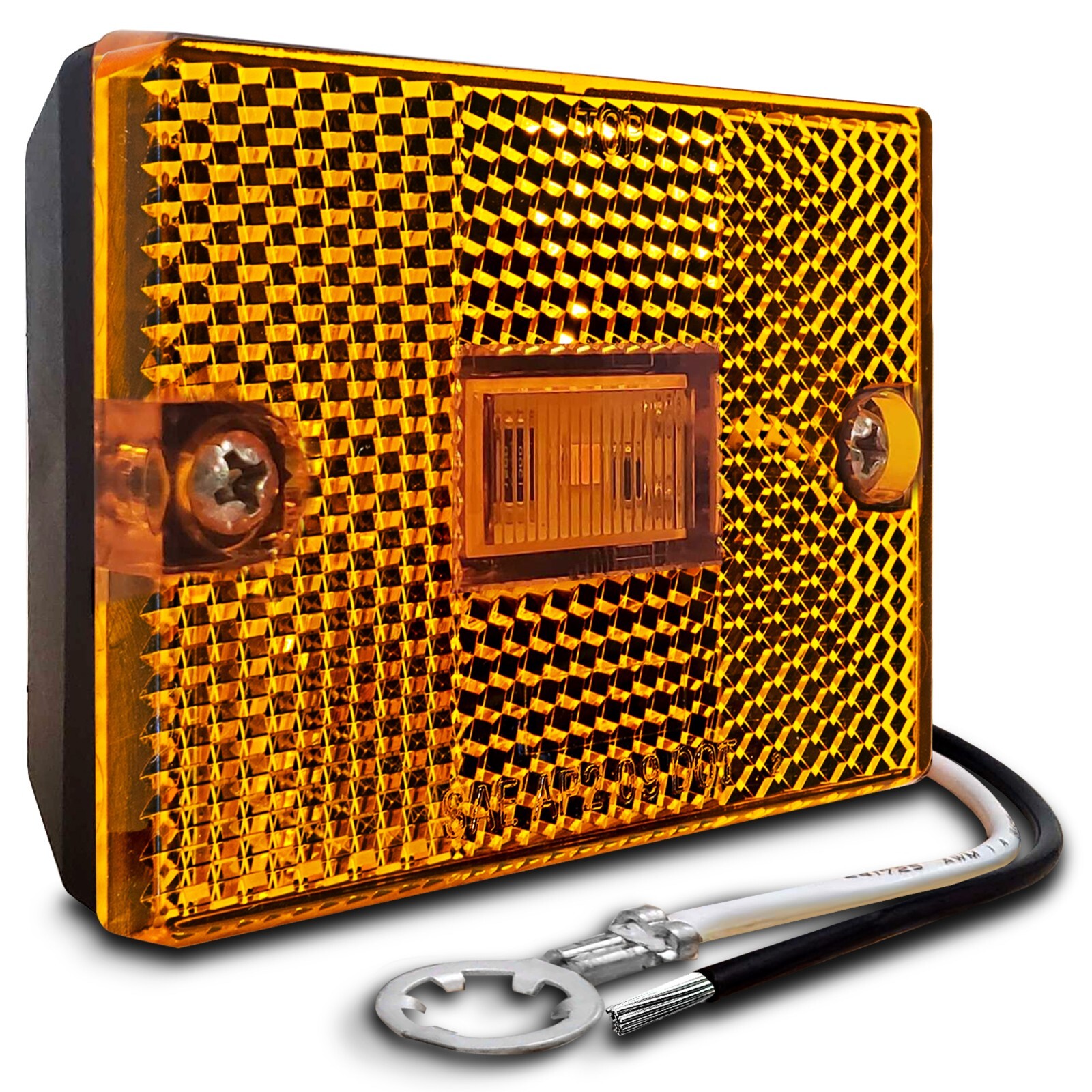 1pc DOT Stud-Mount Amber LED Side Marker Light for Utility Boat Trailers Over 80