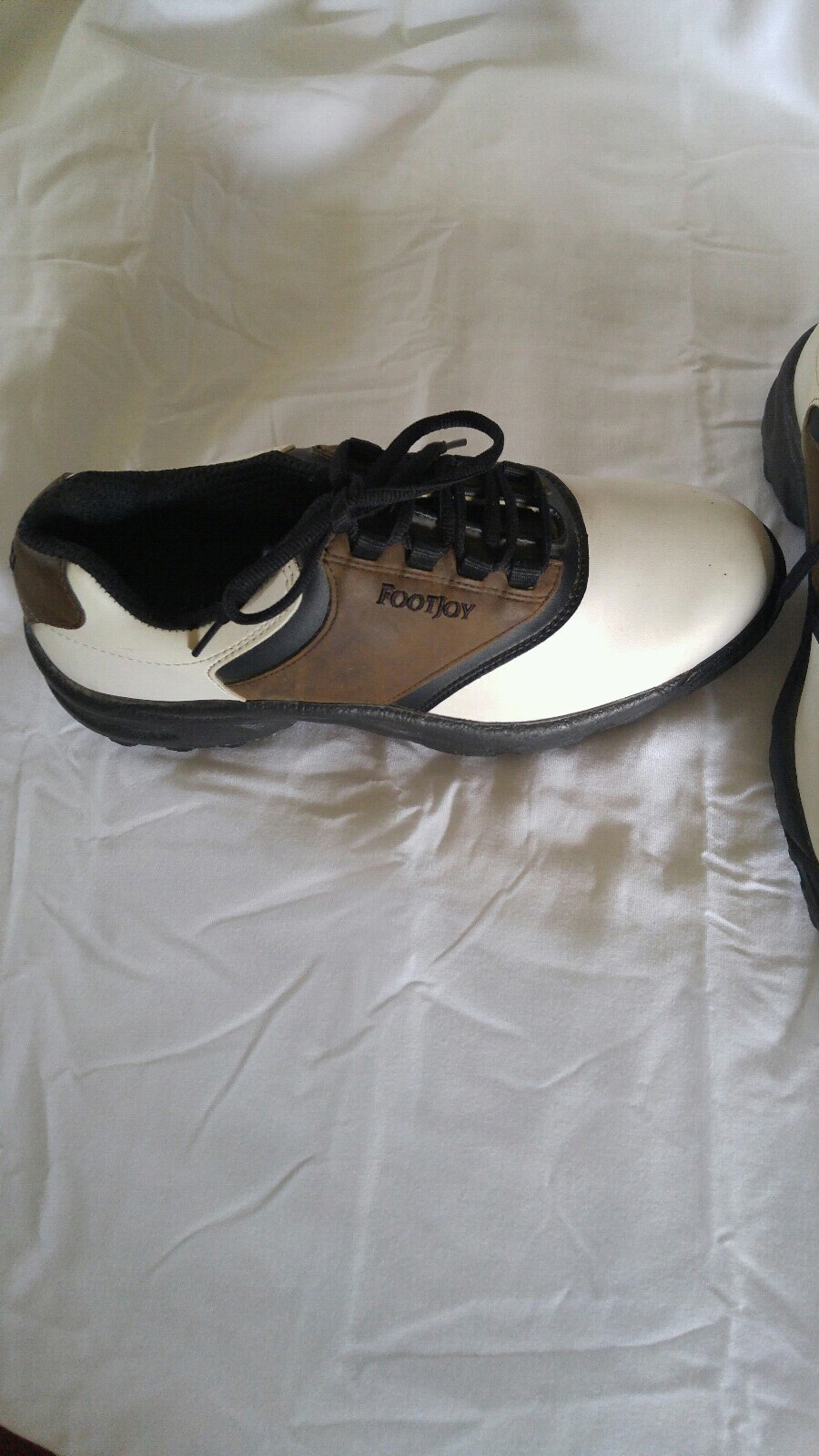 Footjoy Classic Mens Golf Shoes White/Brown Size 8M