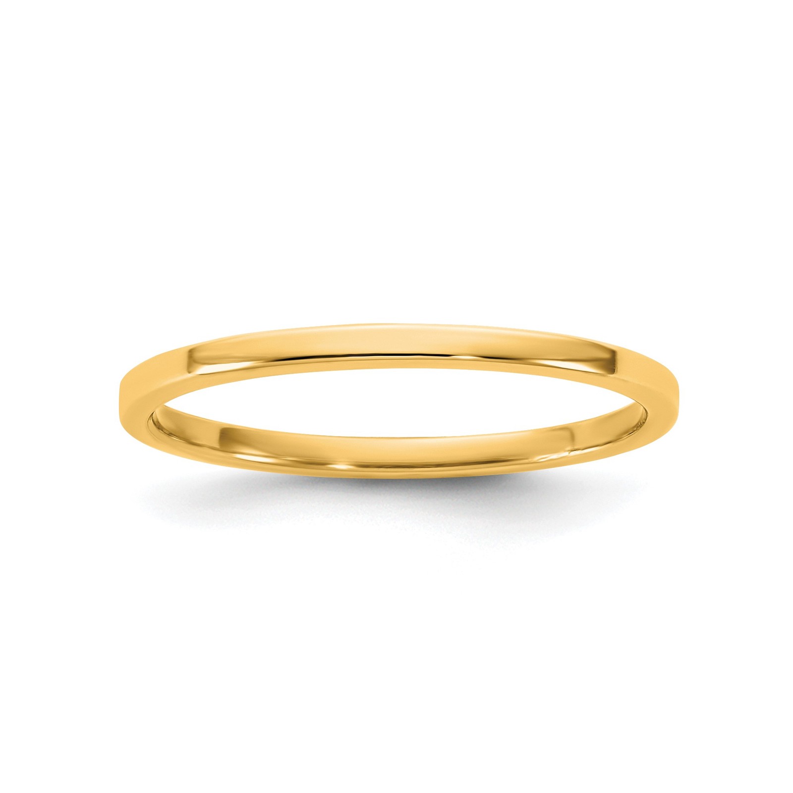 14K Yellow Gold Flat Wedding Band With Lightweight 1.5 Mm Solid Ring