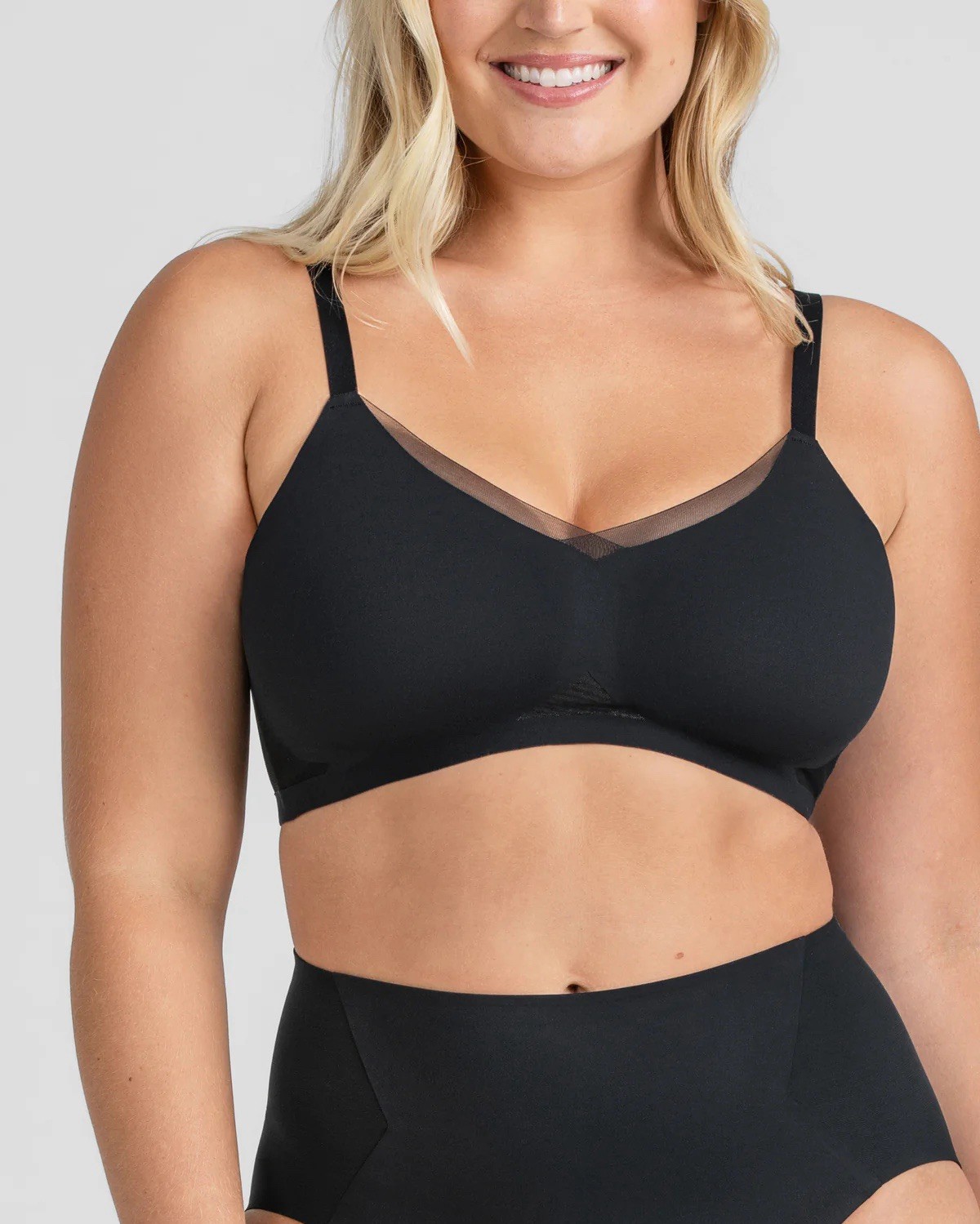 HoneyLove Crossover Bra Size S 34C Vamp Black