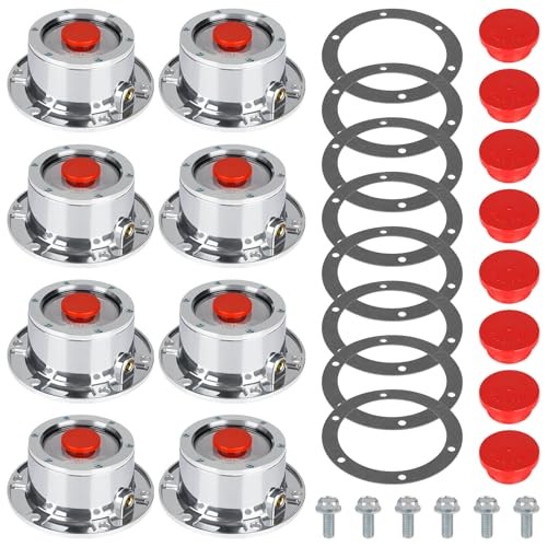 8 Pack 343-4009 Trailer Hub Caps Kit 8 Set 343 4009 Aluminum 8PCS-3434009