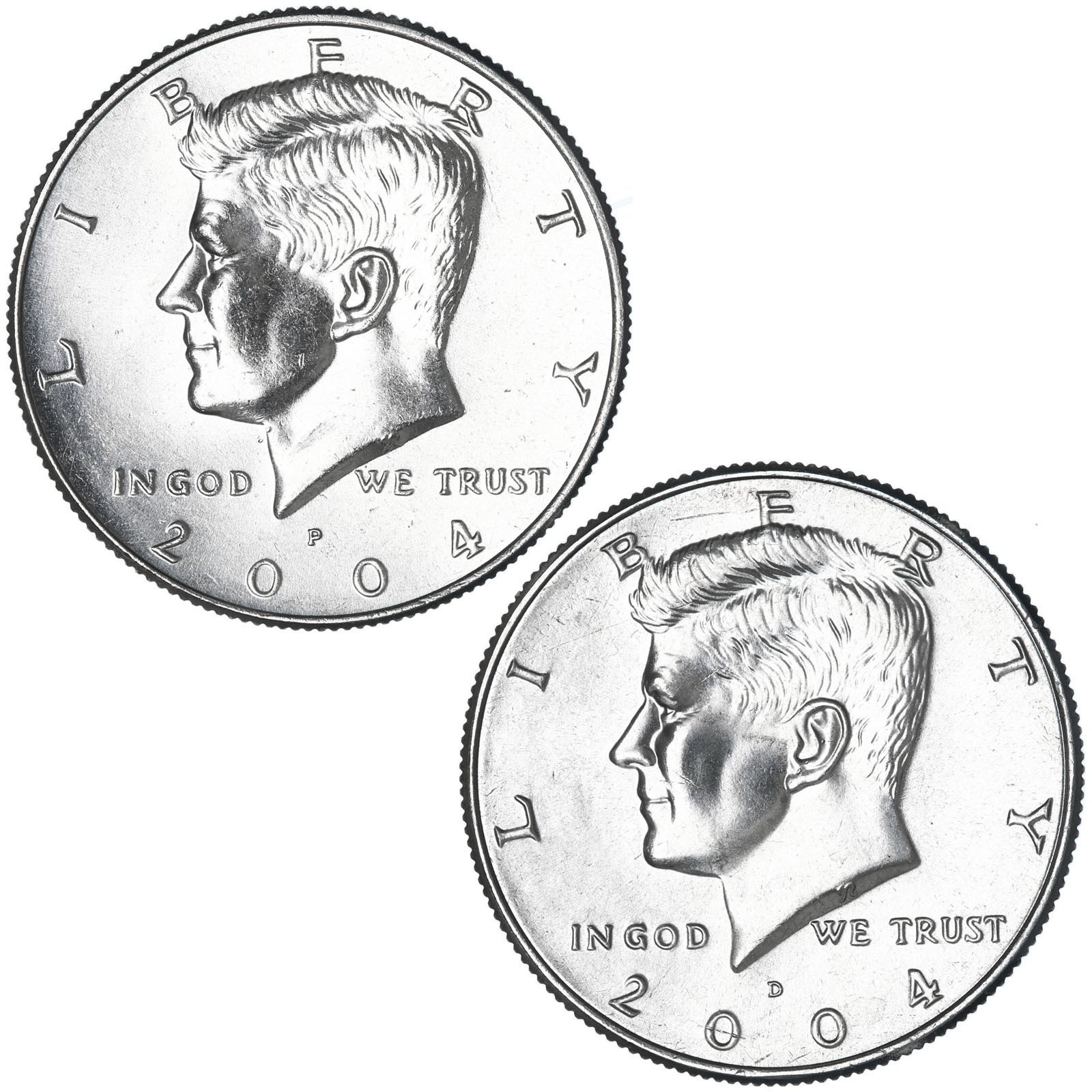 2004 P D Kennedy Half Dollar BU 2 Coin Year Set