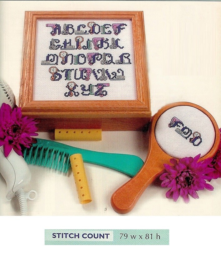 HAIRDRESSER ALPHABET  - CROSS STITCH PATTERN ONLY  HM SYE
