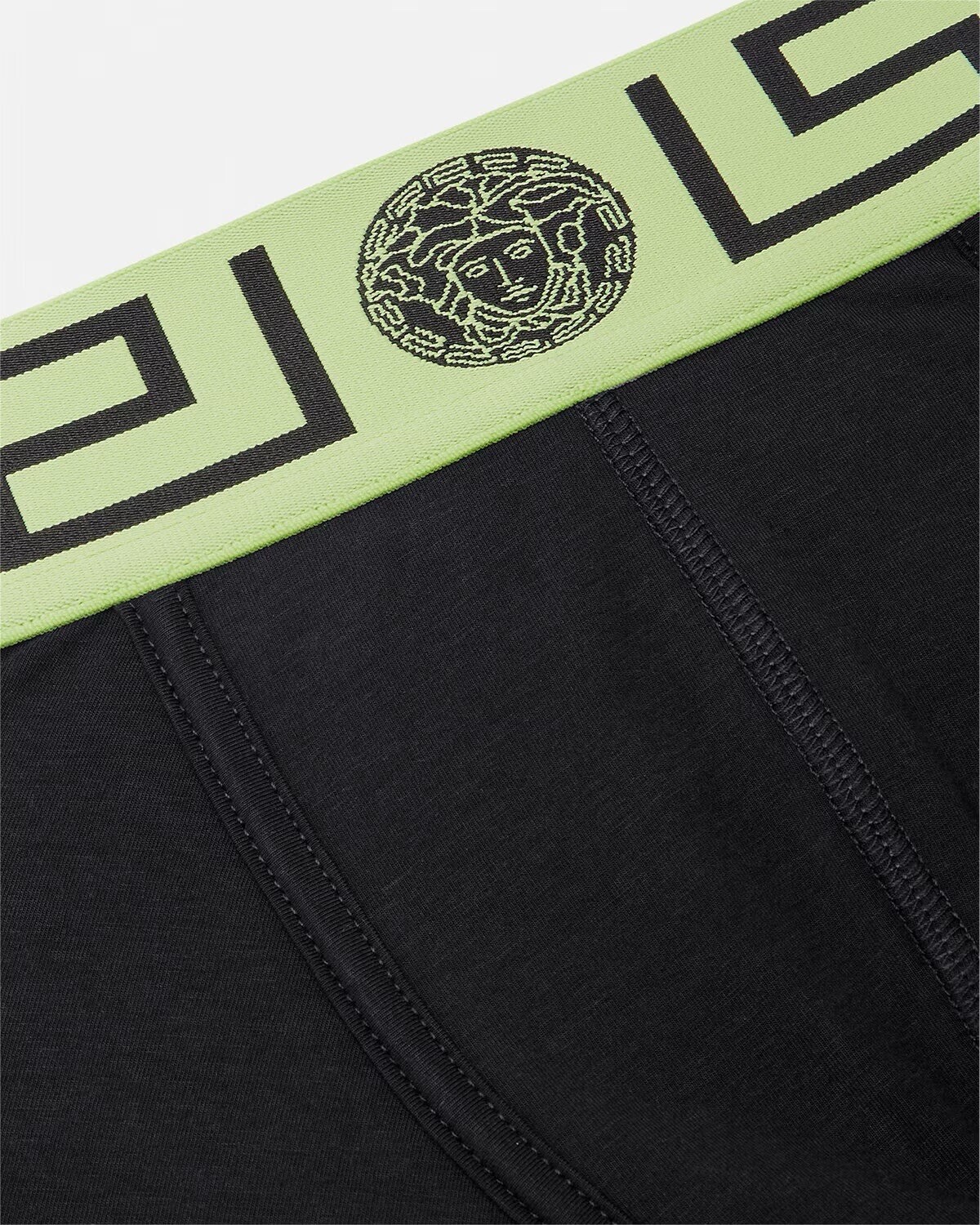 NWT Versace Mens Greca Border Trunk Brief Black Neon Green Size 4 Small