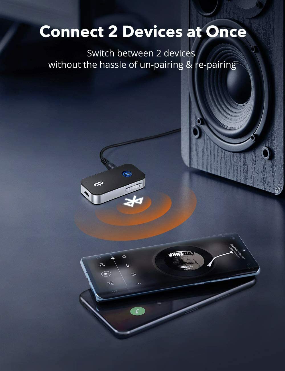 TaoTronics TT-BR05 Bluetooth Receiver/Car Kit, Portable Wireless Audio Adapter