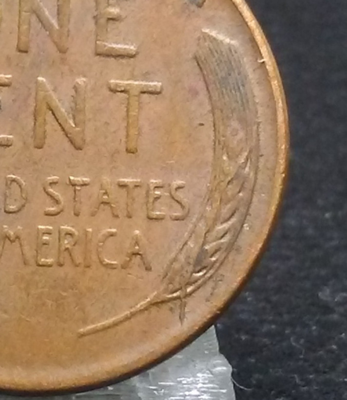 1953 Lincoln Wheat Cent-Die Crack thru wheat
