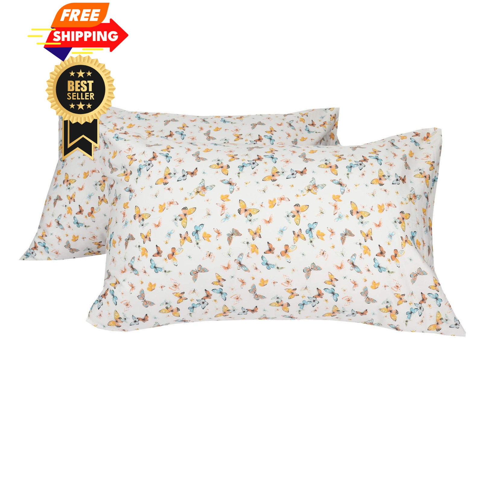 2 Pack Ultra-Soft Body Pillow Cover Pillowcase, 100% Cotton Queen, 8