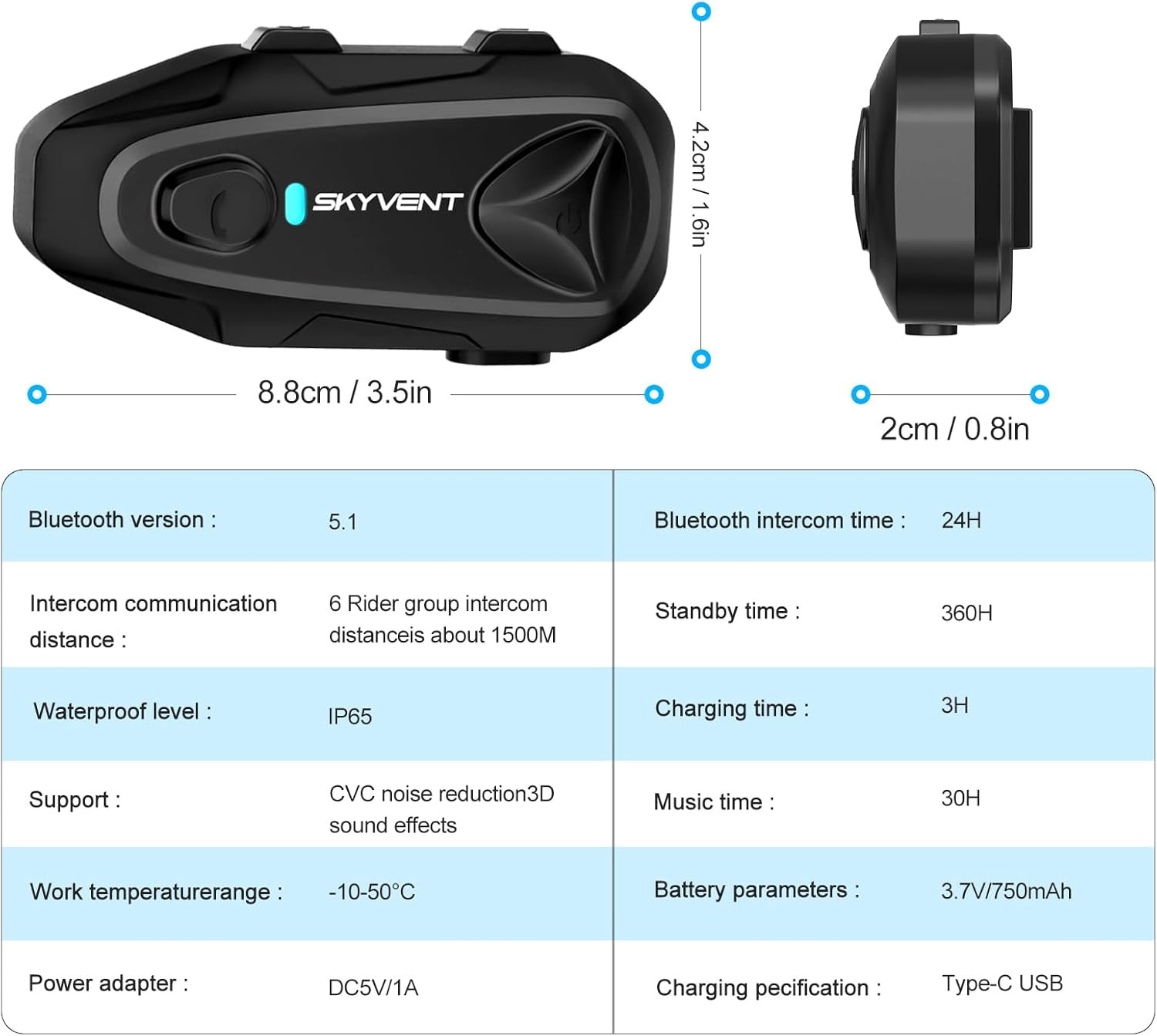 Q4 Motorcycle Bluetooth Communication System Headset Intercom, 4 Riders 1500M Mu