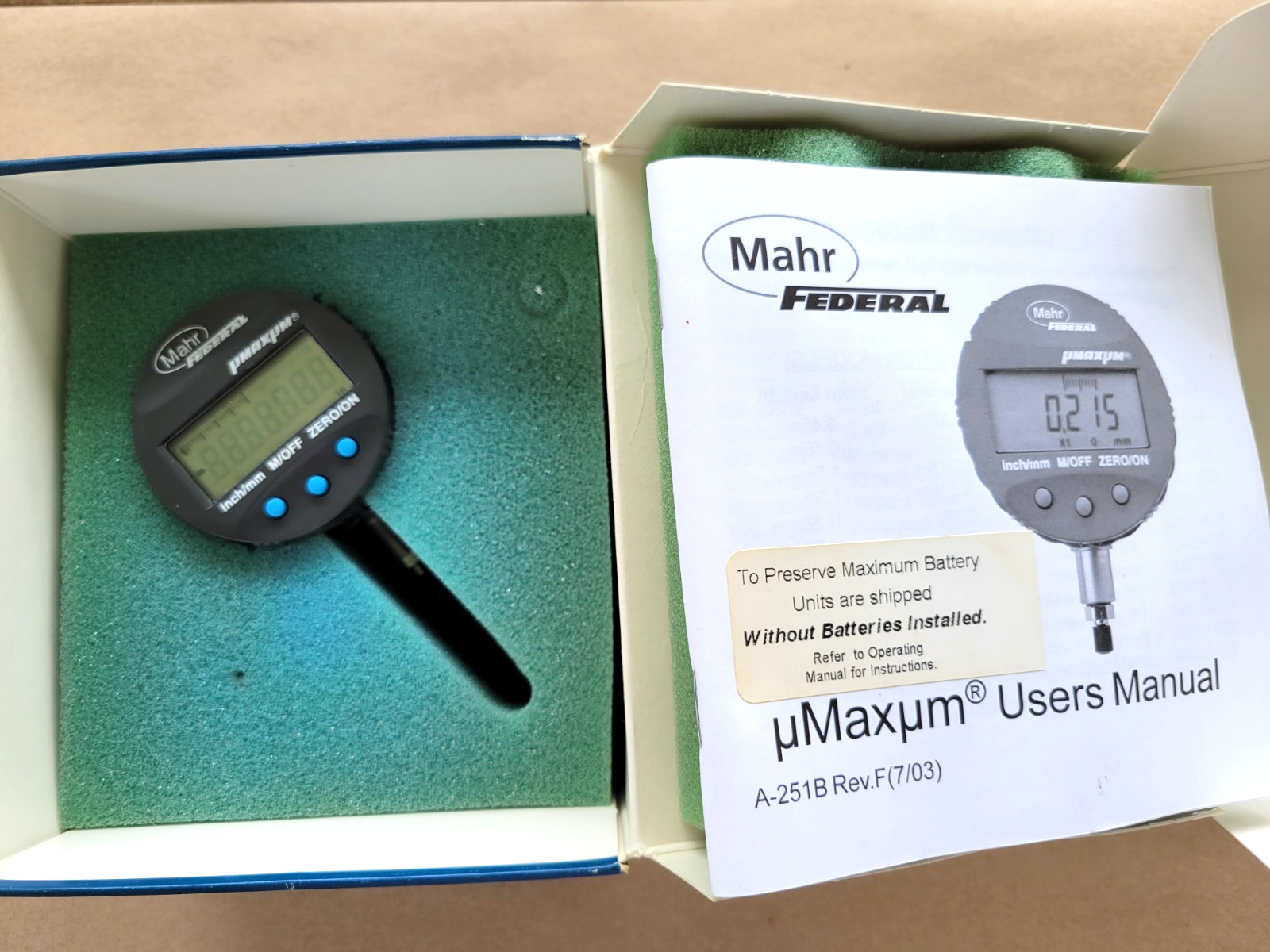 MAHR FEDERAL UMAXUM 3V. INDICATOR /COMPATOR # EDI 10102