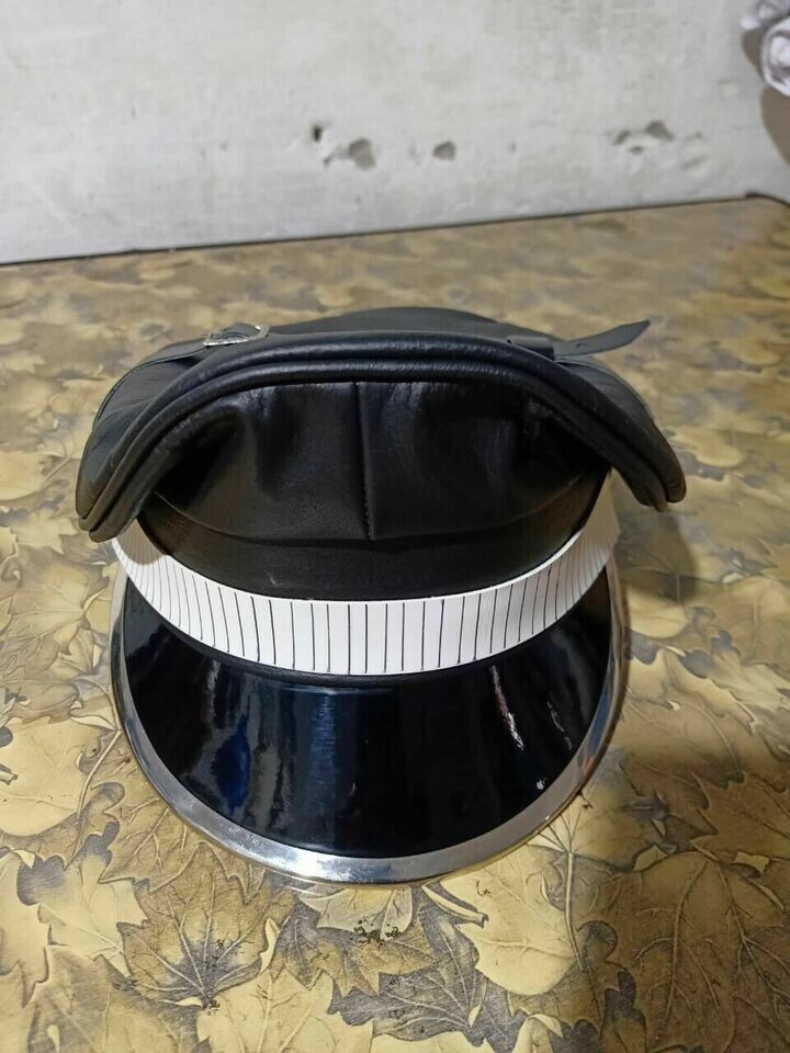 Fashion Style Cap - Genuine Leather Biker Gay Hat Muir Cap Military Visor Hats