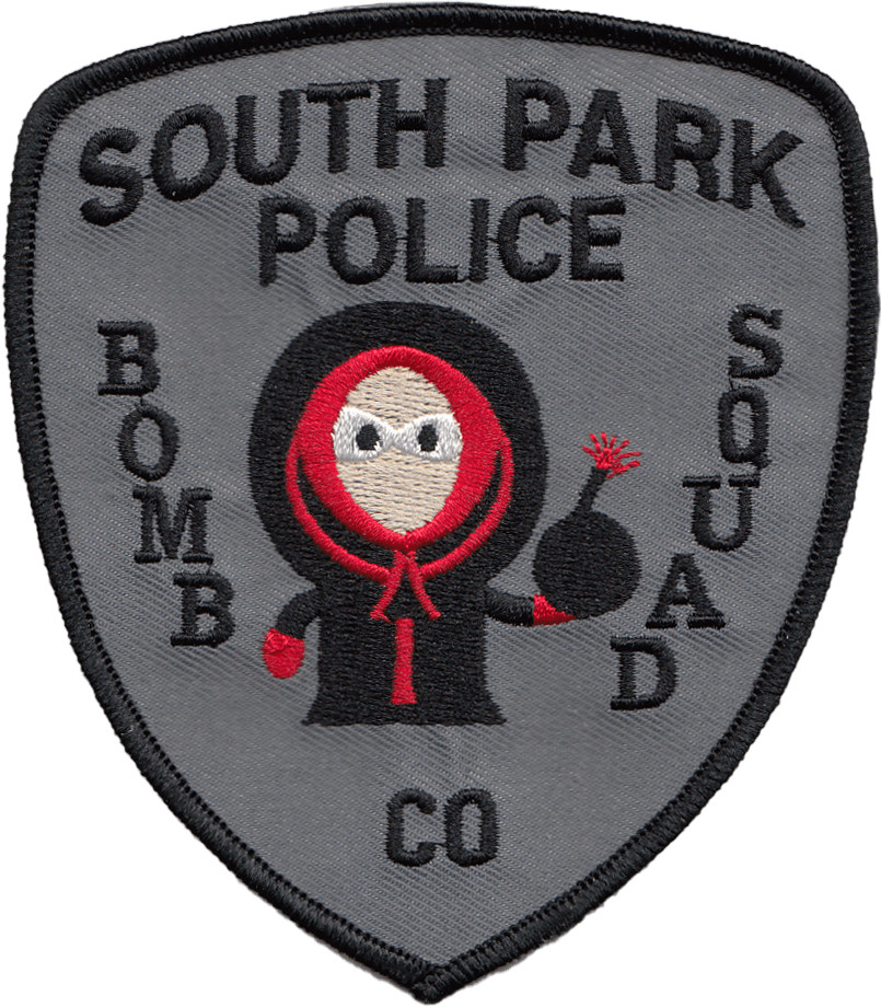 SOUTH PARK POLICE DEPARTMENT SHOULDER PATCH: Bomb Squad, South Park (1997)
