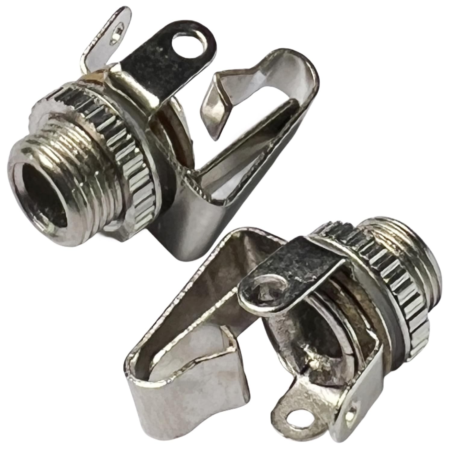 CESS 1/8" 3.5mm Mono TS Female Jack Socket with Switch Panel Mount (10 Silver
