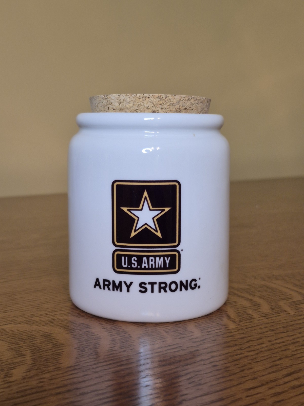 ARMY Strong Trinket Jar With Cork Lid