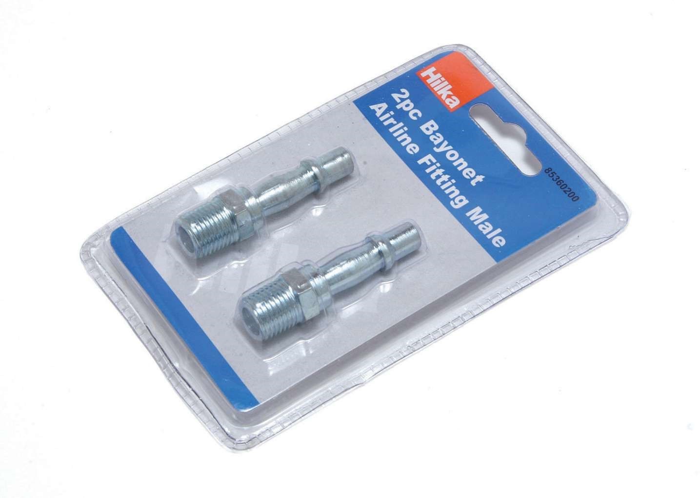 Hilka 85360200 Male Bayonet Air Line Fitting Male 1/4" bsp pk of 2