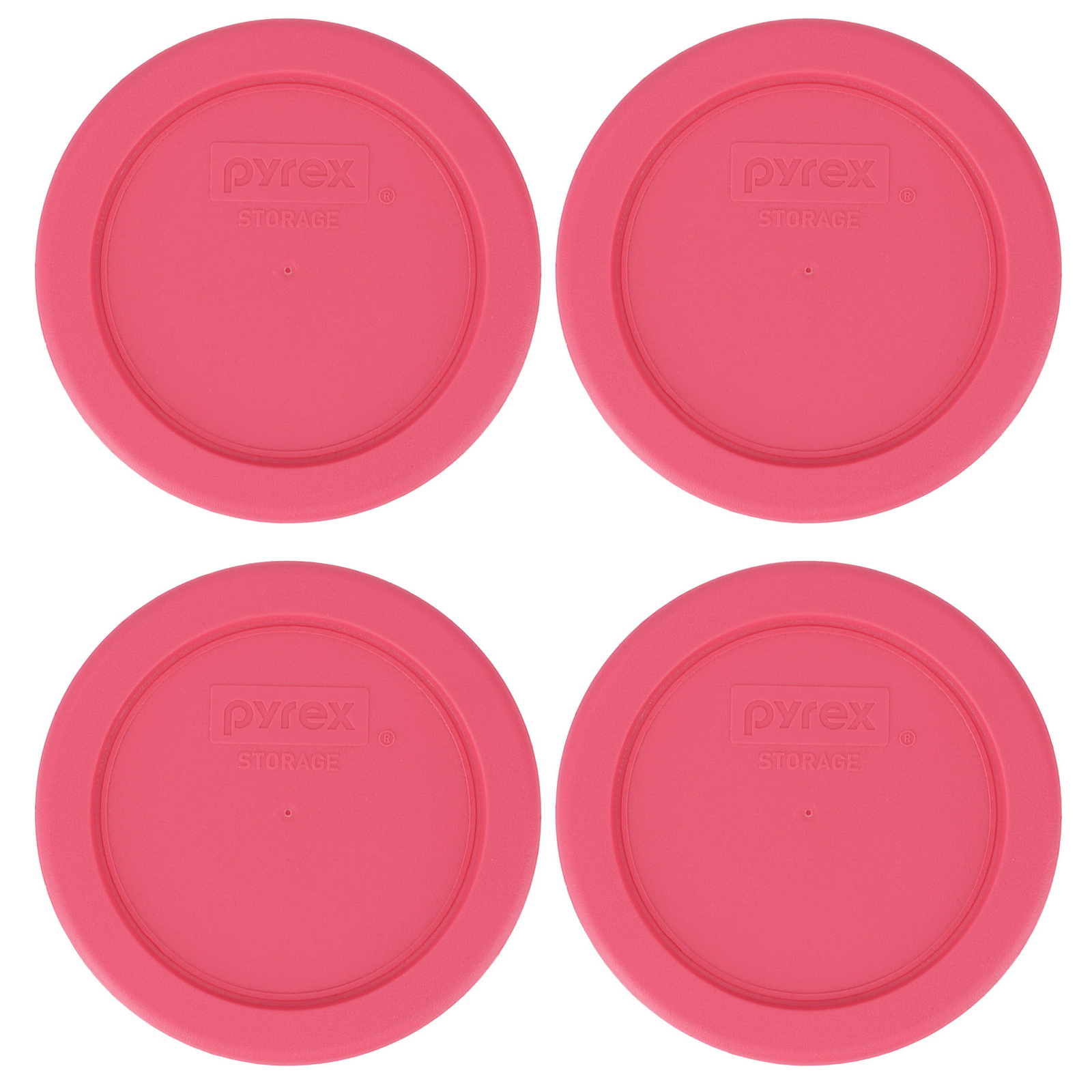 Pyrex 7202-PC 1-Cup Electric Pink Food Storage Replacement Lid Cover (4-Pack)