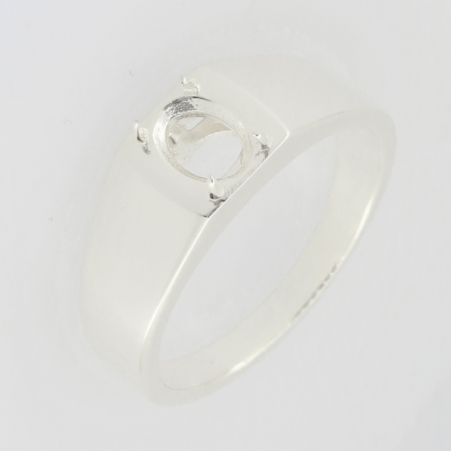 Men's Sterling Silver Semi Mount Ring Setting Oval OV 8X6mm