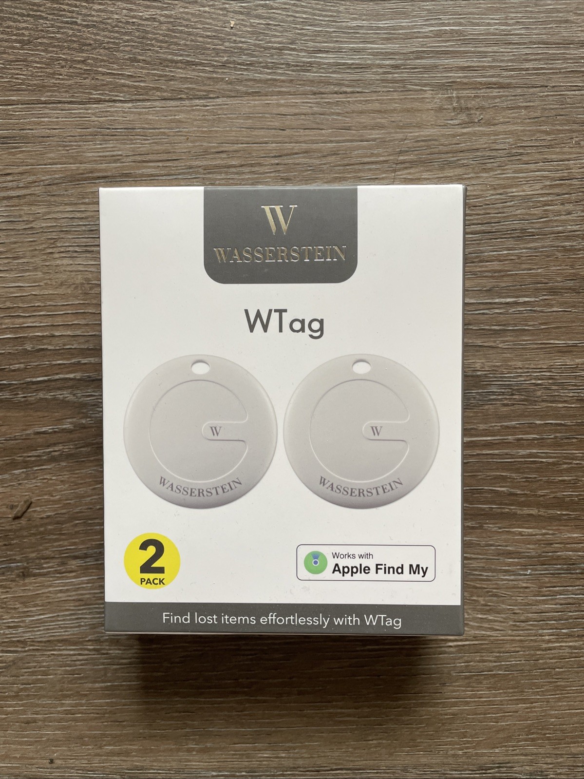 WTag Bluetooth Tracker Tag iPhone MFi Certified Works w/ Apple Find My, 2 In Pk