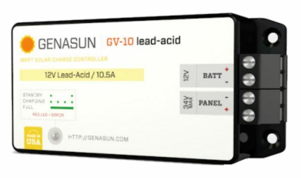 Genasun GV-10-PB-12V, 10.5A MPPT Charge Controller 12V for Lead Acid Batteries