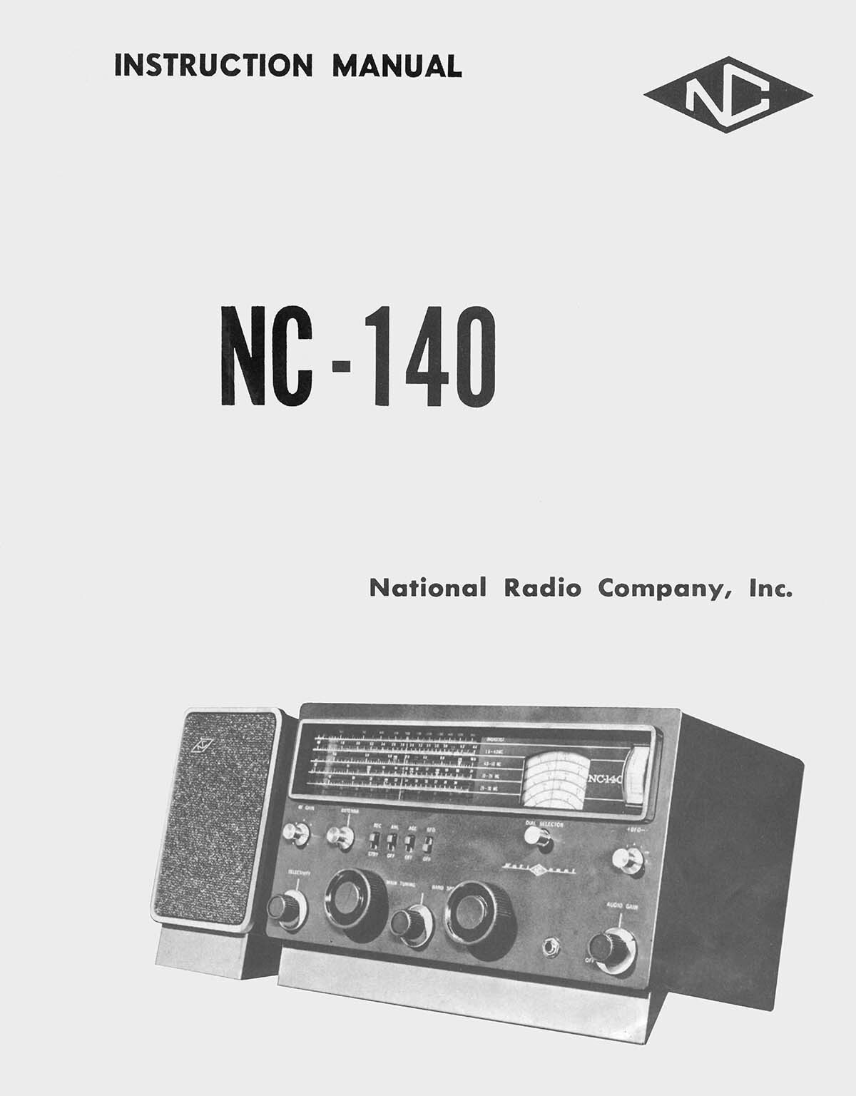 National NC-140 NC140 Radio Receiver Manual