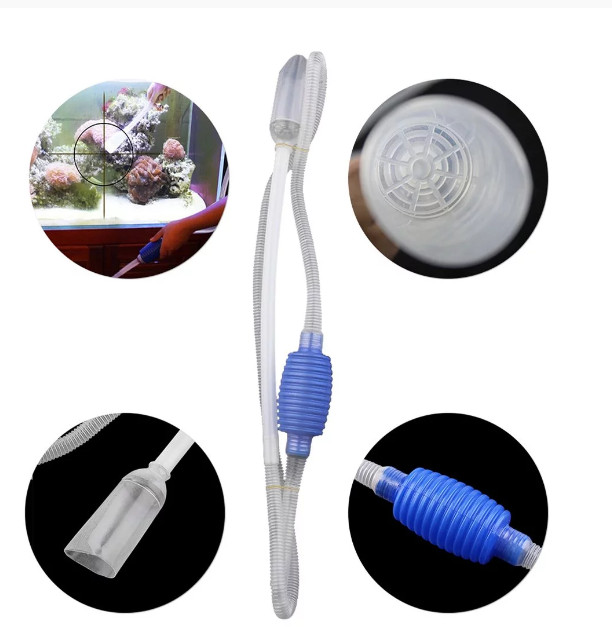 Fish Tank Siphon Pump Aquarium Vacuum Manual Cleaner Tool Gravel Suction Pipe