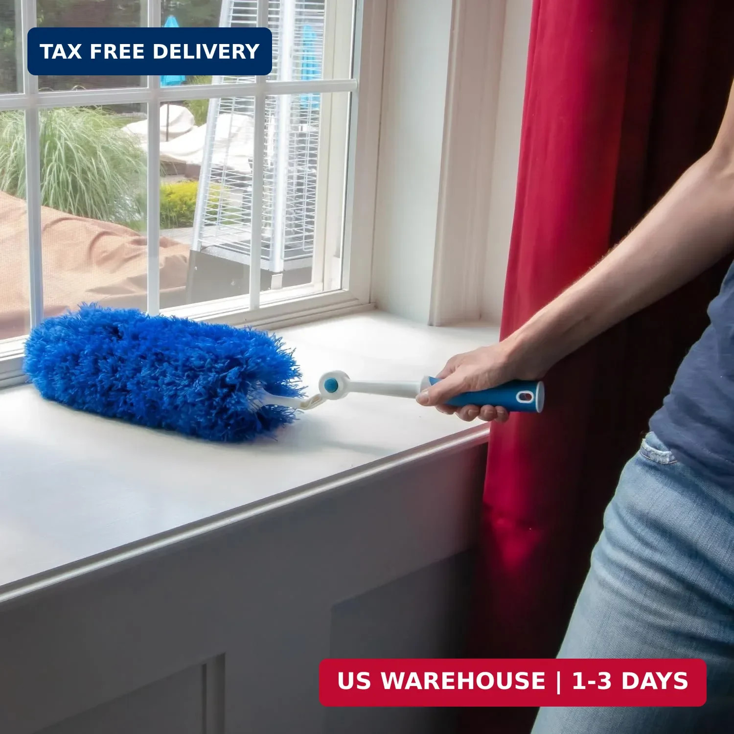 Unger Connect and Clean Microfiber Duster with Pivoting Handle, Dusters for Clea