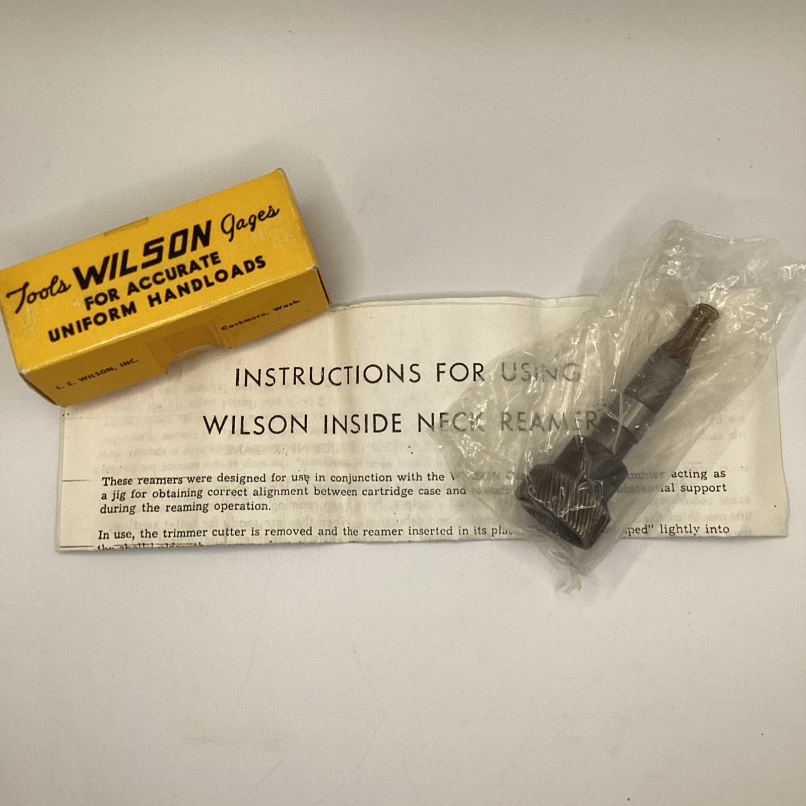 L.E. Wilson Inside Neck Reamer .22 Cal Reloading Tool w/ Box Vintage USA
