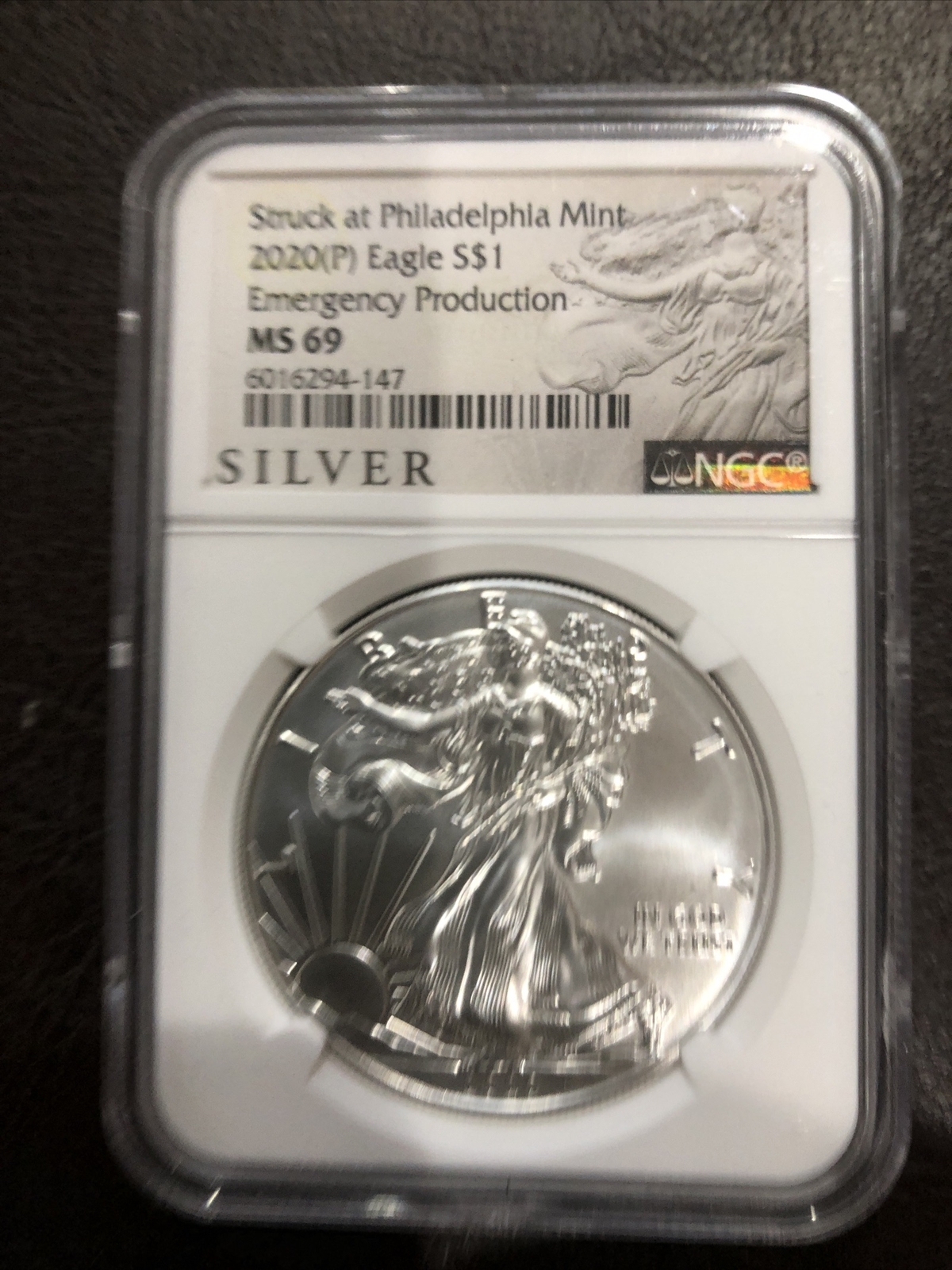 2020 P Silver Eagle Emergency Production NGC  MS69 (147) 240,000 Minted!