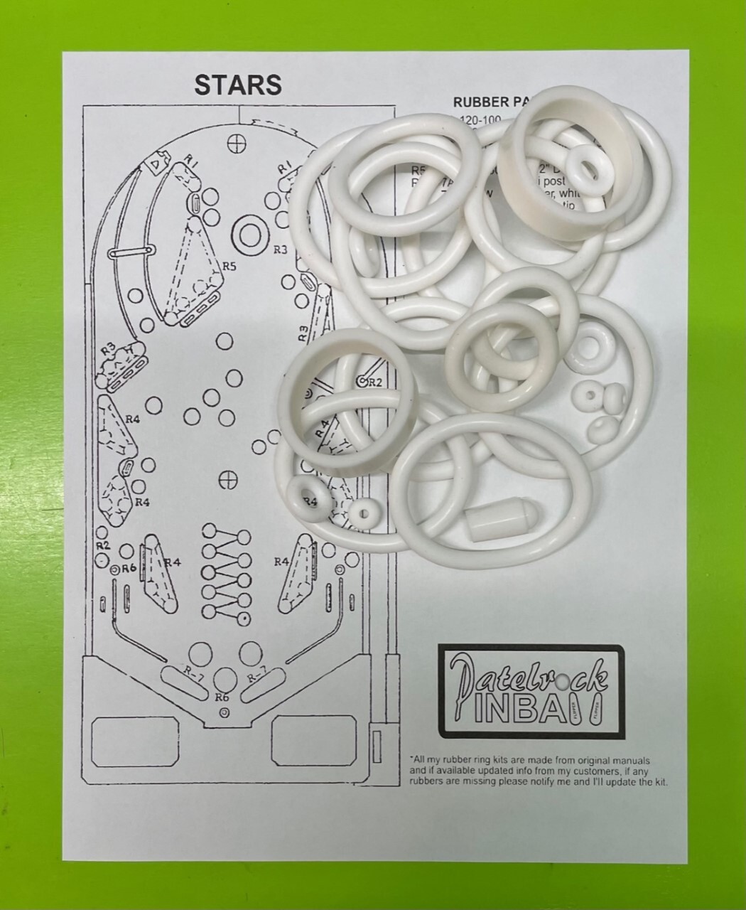 Stern Stars pinball SILICONE / RUBBER ring kit