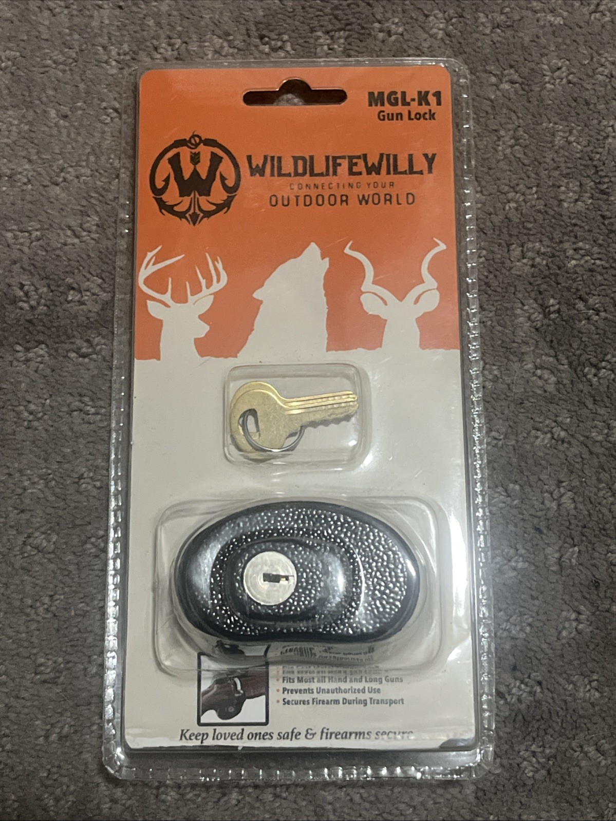 Wild Life Willy Die Cast Metal Keyed Trigger Lock - MGL-K1 - New