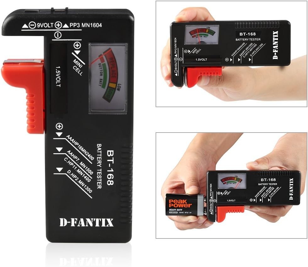Compact Battery Tester with Analog Display for Household Batteries - BT-168