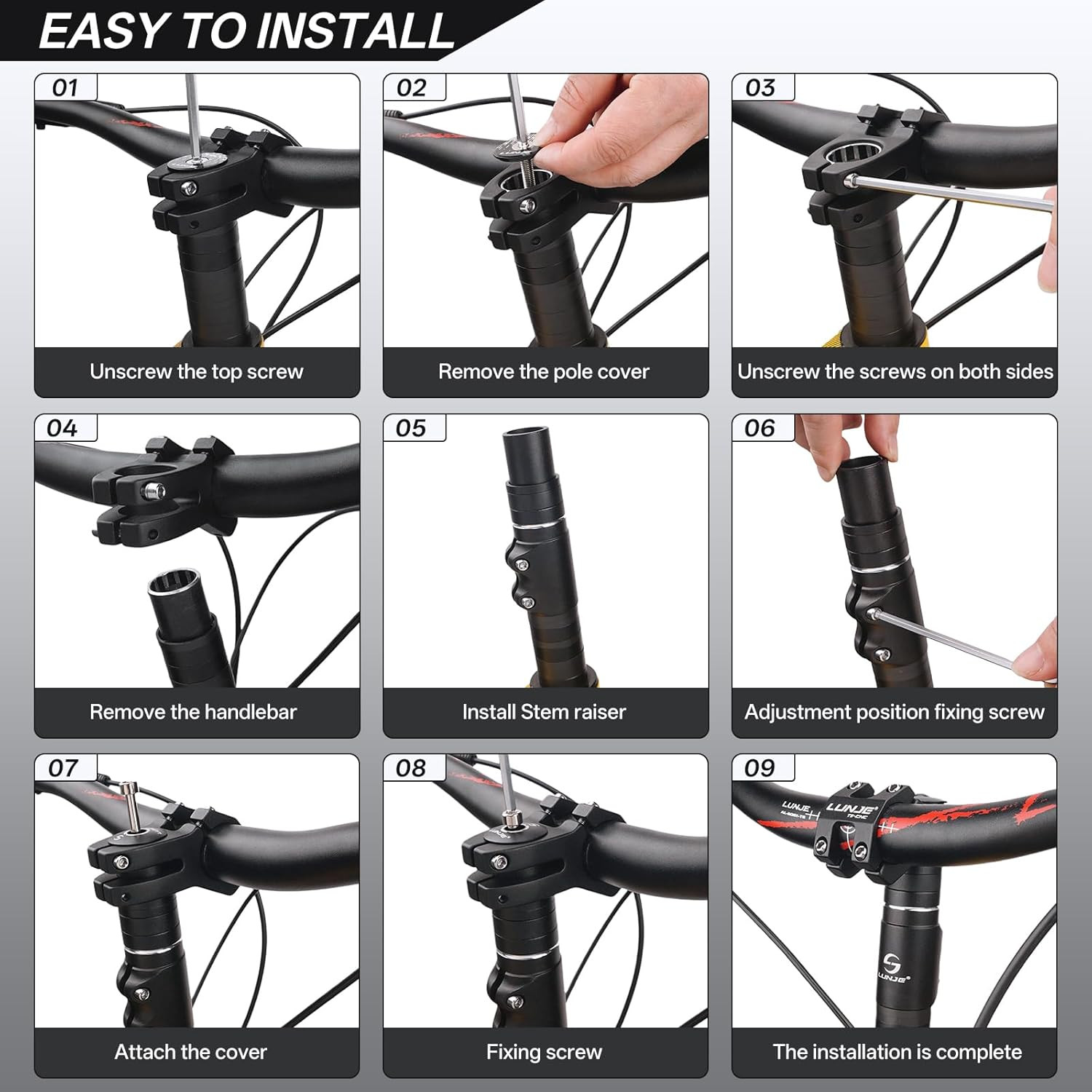 Bike Stem Riser Extender - 1-1/8" 28.6Mm Fork Bicycle Stem Riser, 6 Sizes (90/11
