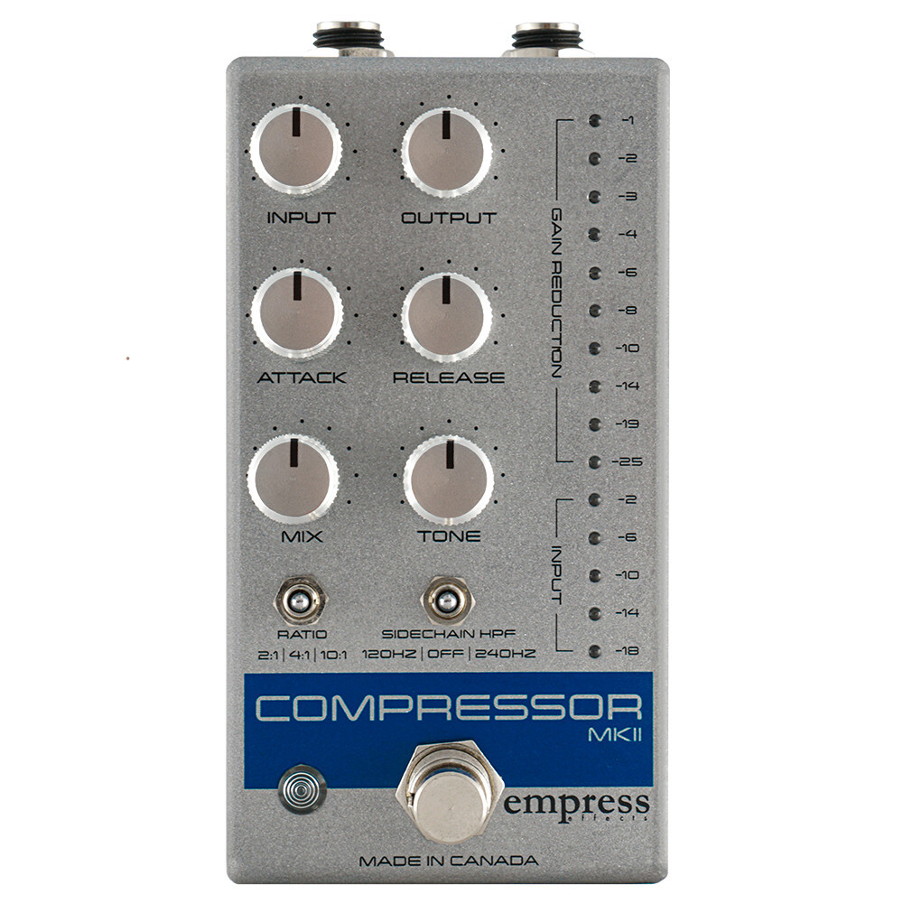 Empress Compressor MKII Compressor Effects Pedal, Silver Sparkle