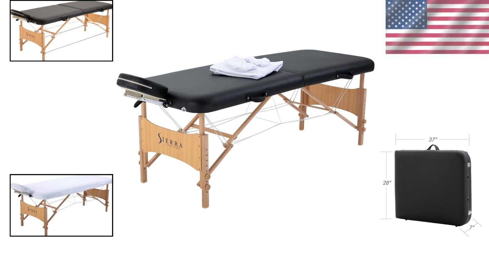 Elegant Portable Massage Table SC-901: Adjustable Height & Complete Accessories