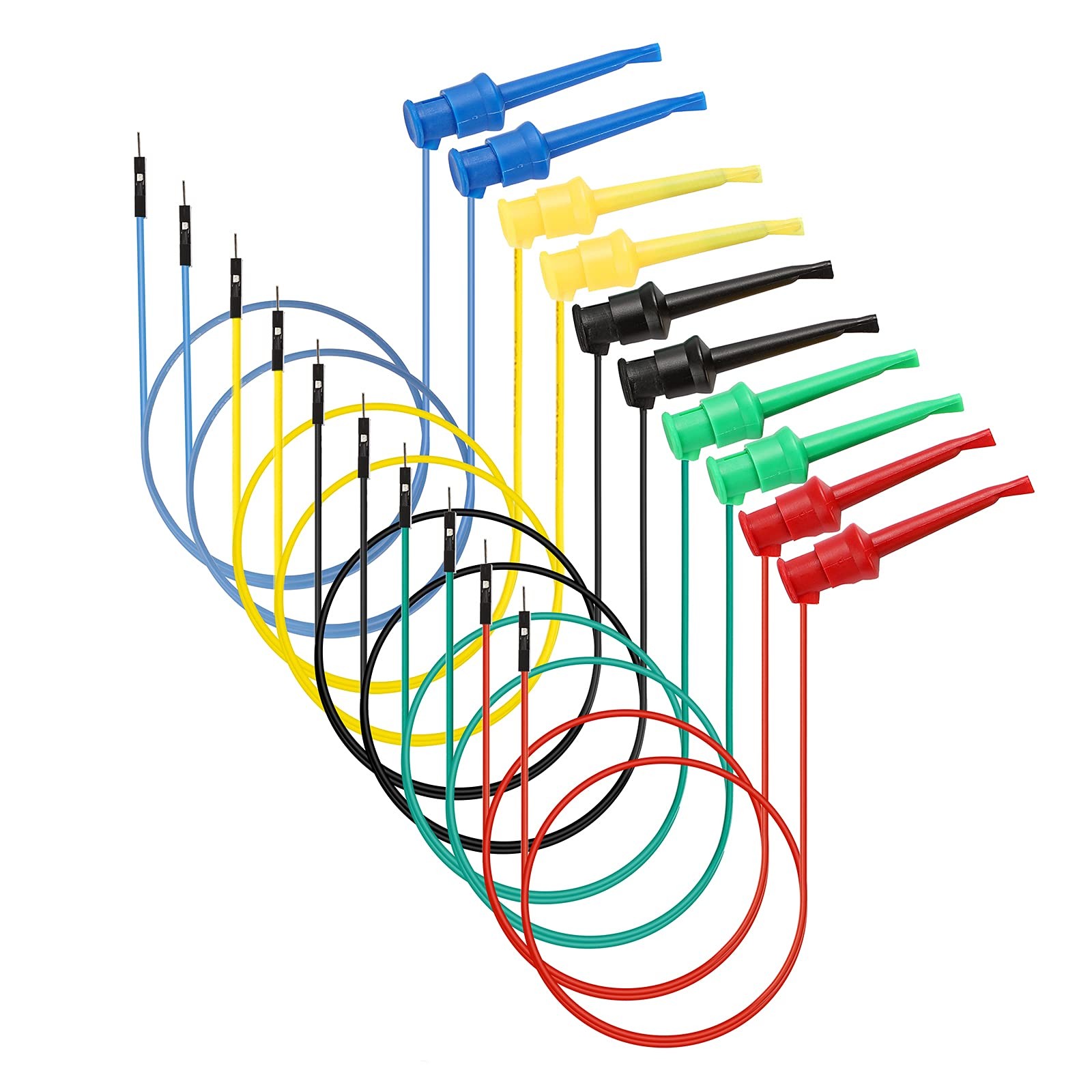 10Pcs Test Hook to Male Jumper Wires  26 AWG Binding Post to Solderless Bread...