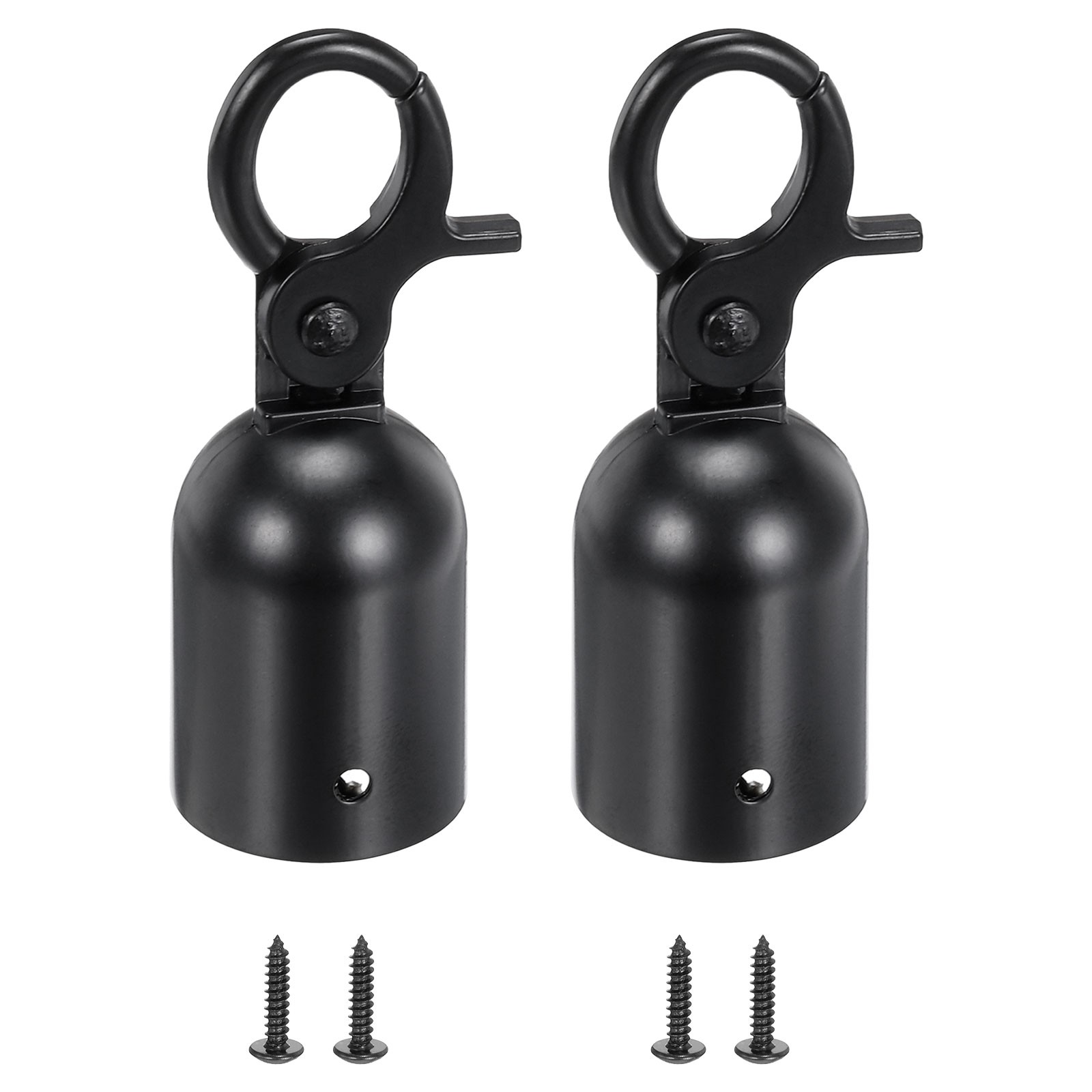 1.1"x3.2" Stanchion Rope End Stopper, 2 Pack Cord End Caps Barrier Rope, Black
