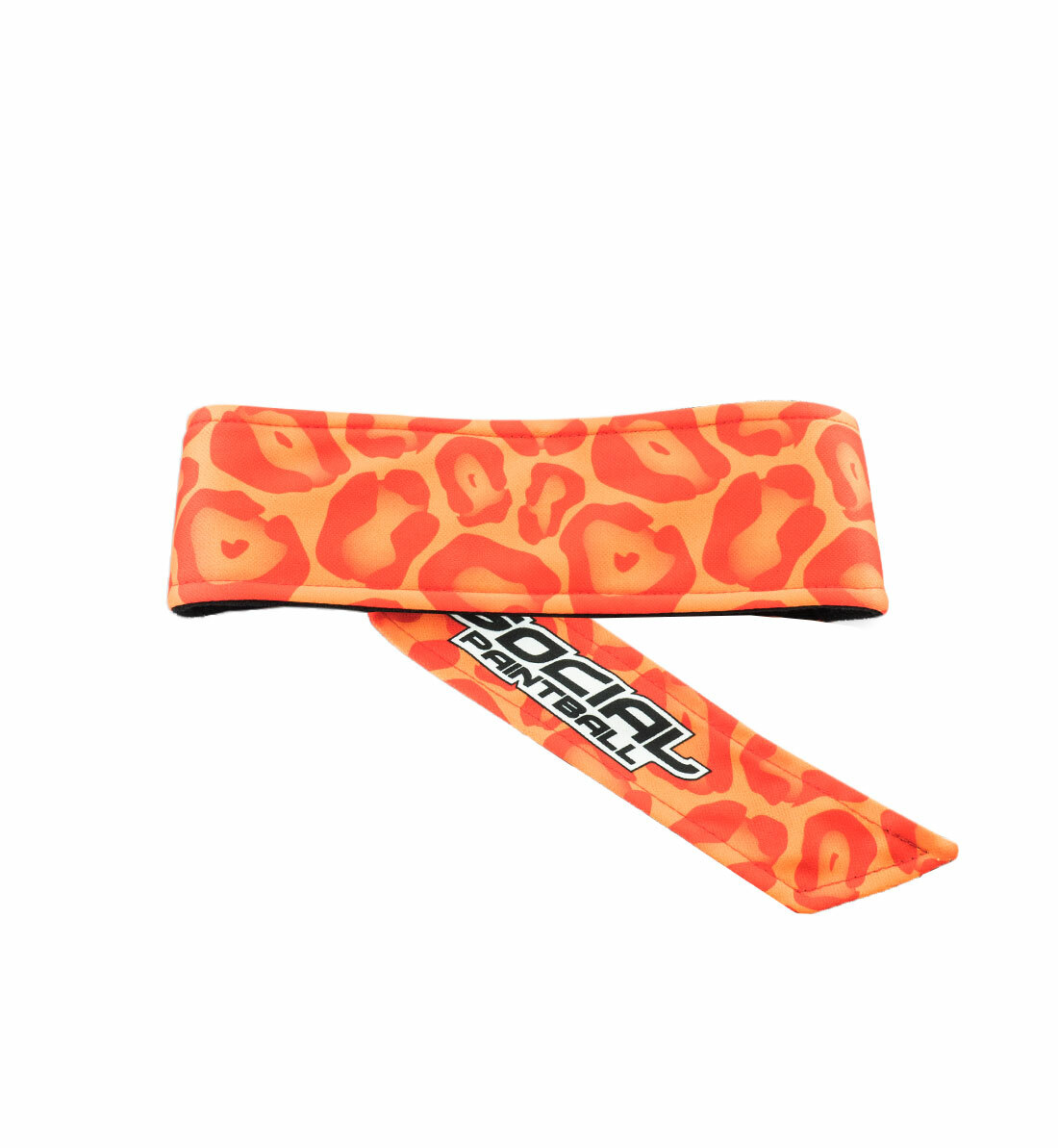 Social Paintball Grit Deluxe Long Tie Headband Head Band Orange Leopard NEW