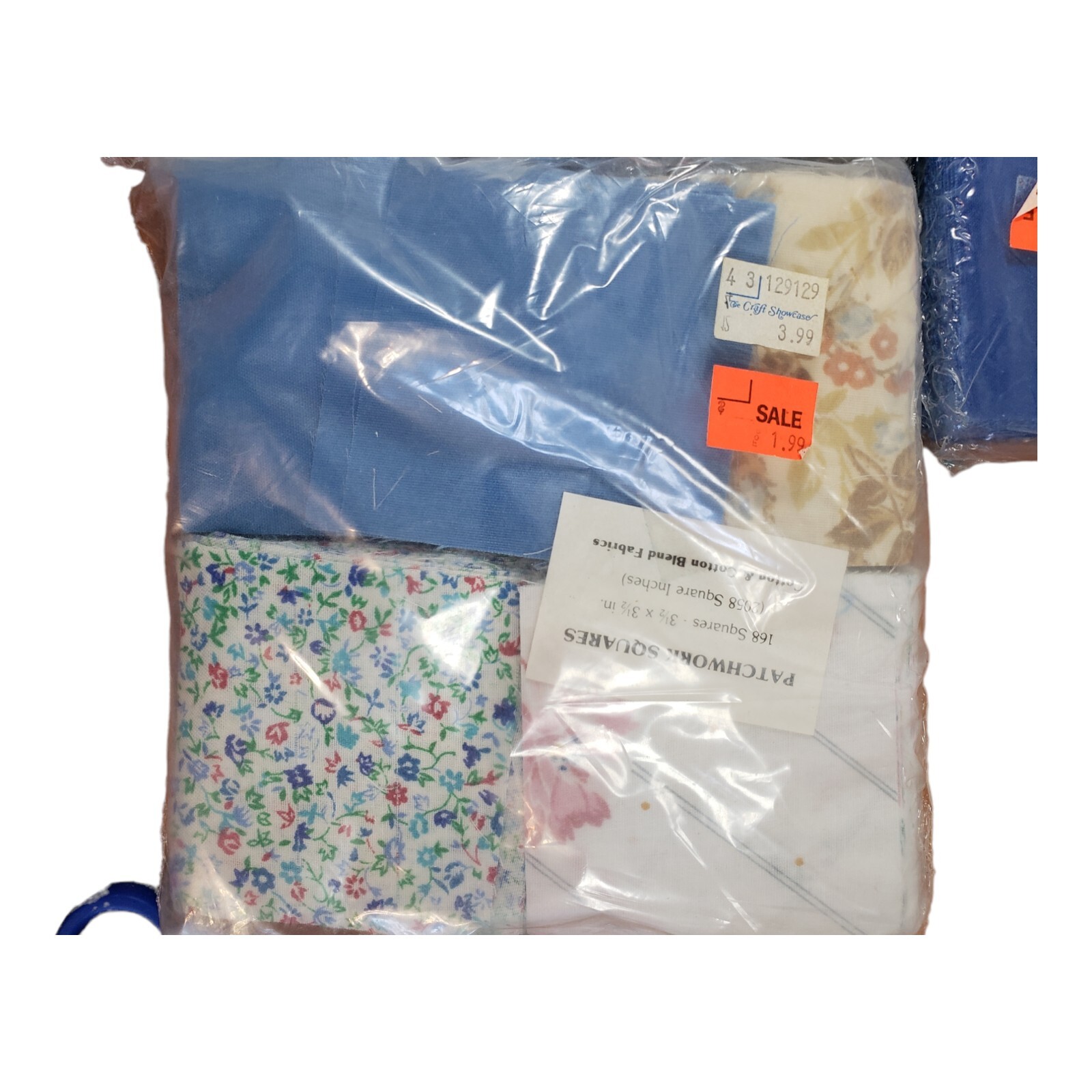 Patchwork Squares New Old Stock 3.5" Square cotton and cotton blend