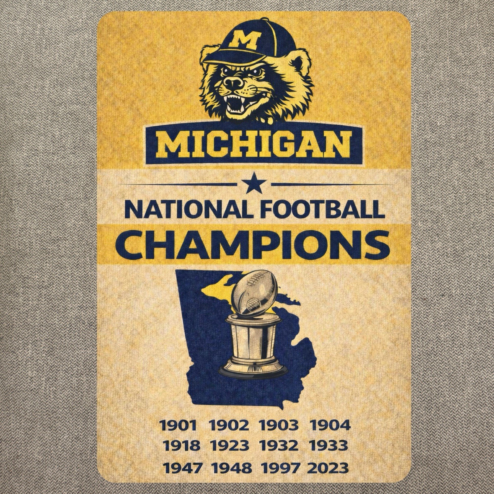 Michigan Metal sign: National Championships  Ann Arbor Football DY