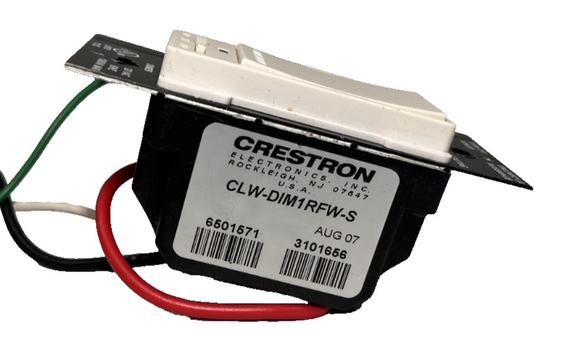 Crestron CLW-DIM1RFW-S infiNET Wall Box Dimmer White, Great Condition, Pre Owned