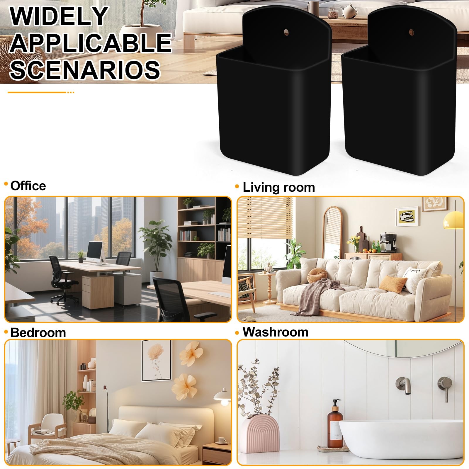 2 PCS Self Adhesive Remote Holder Wall Mount Control Holders Small Wall Mount...