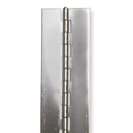 Zoro Select 2Zfn7 Piano Hinge, Stainless Steel, Full Surface Mounting, 1 In,