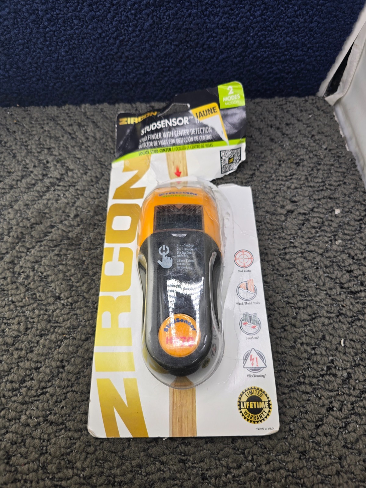 (QTY 2) Zircon HD70 StudSensor Stud Finder LED Center Detection Wire Warning