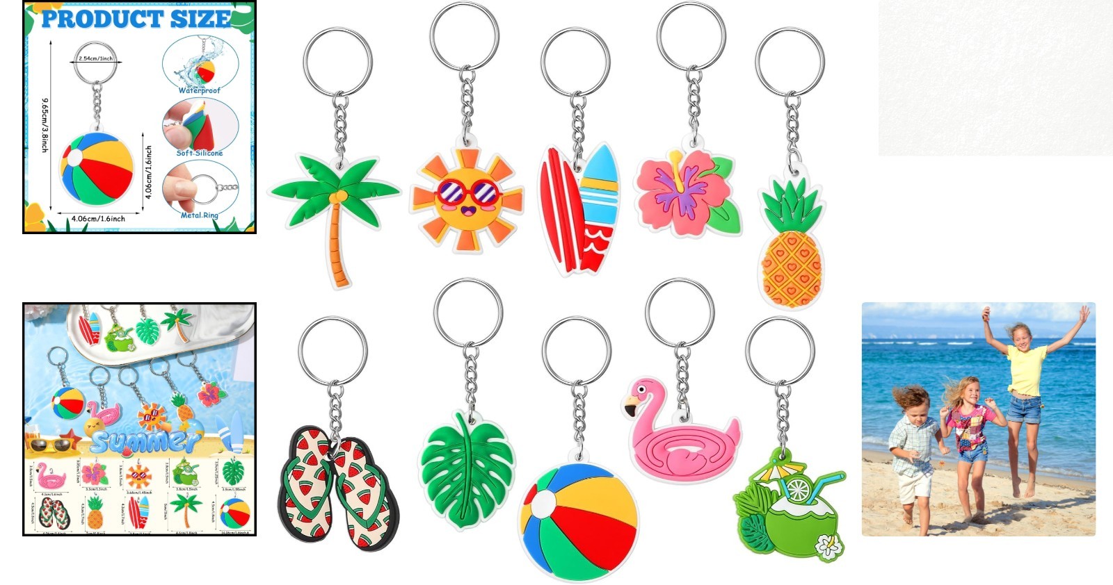 Exquisite 30PCS Silicone Summer Keychains - Ideal for Celebrations & Gifts