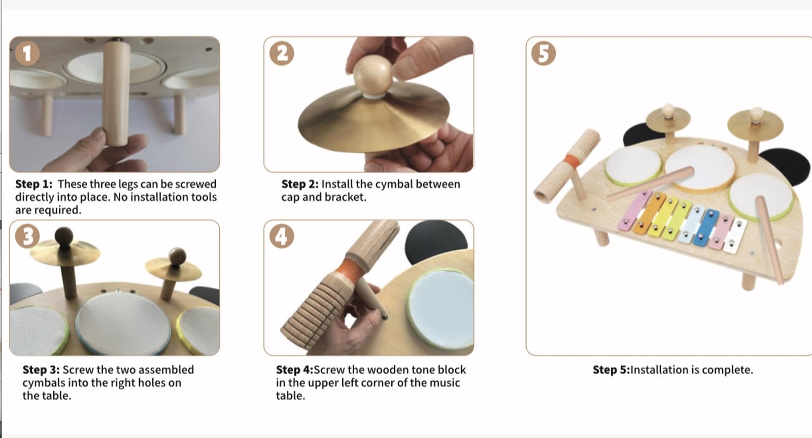 Montessori Musical Instruments for Toddlers Wooden Baby Musical Activity