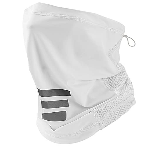 UV Protection Neck Gaiter, Adjustable Cooling Neck Gaiter for Men and B- White