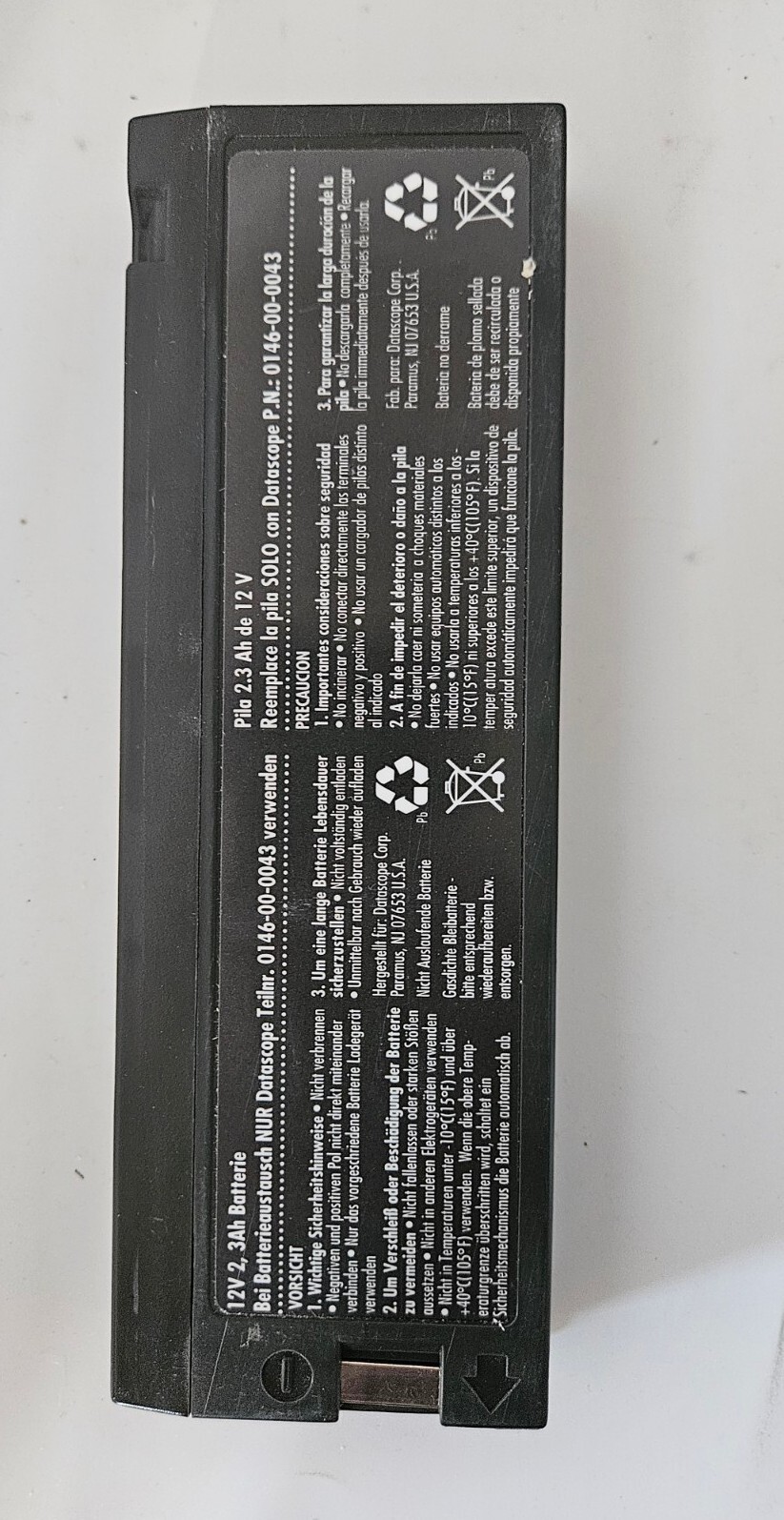 Datascope 0146-00-0043 Battery